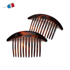Lot de 2 grands peignes cheveux chignon, Made in France, 12.5cm