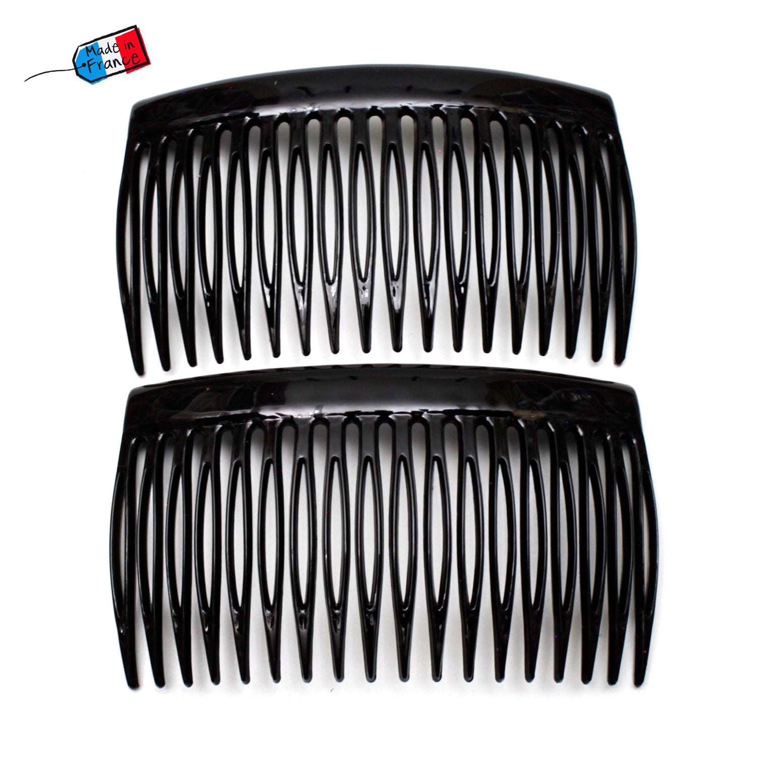 Lot de 2 peignes de côté 8cm Made in France, accessoire coiffure