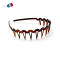 Serre tête ondulé à dents made in France marron