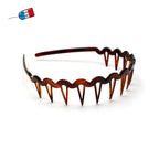 Serre tête ondulé à dents made in France marron