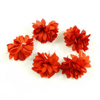 Lot de 5 petites fleurs en tissu satiné 45mm cousues à la main - orange