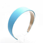Serre-tête largeur 4cm satin rayure bleu