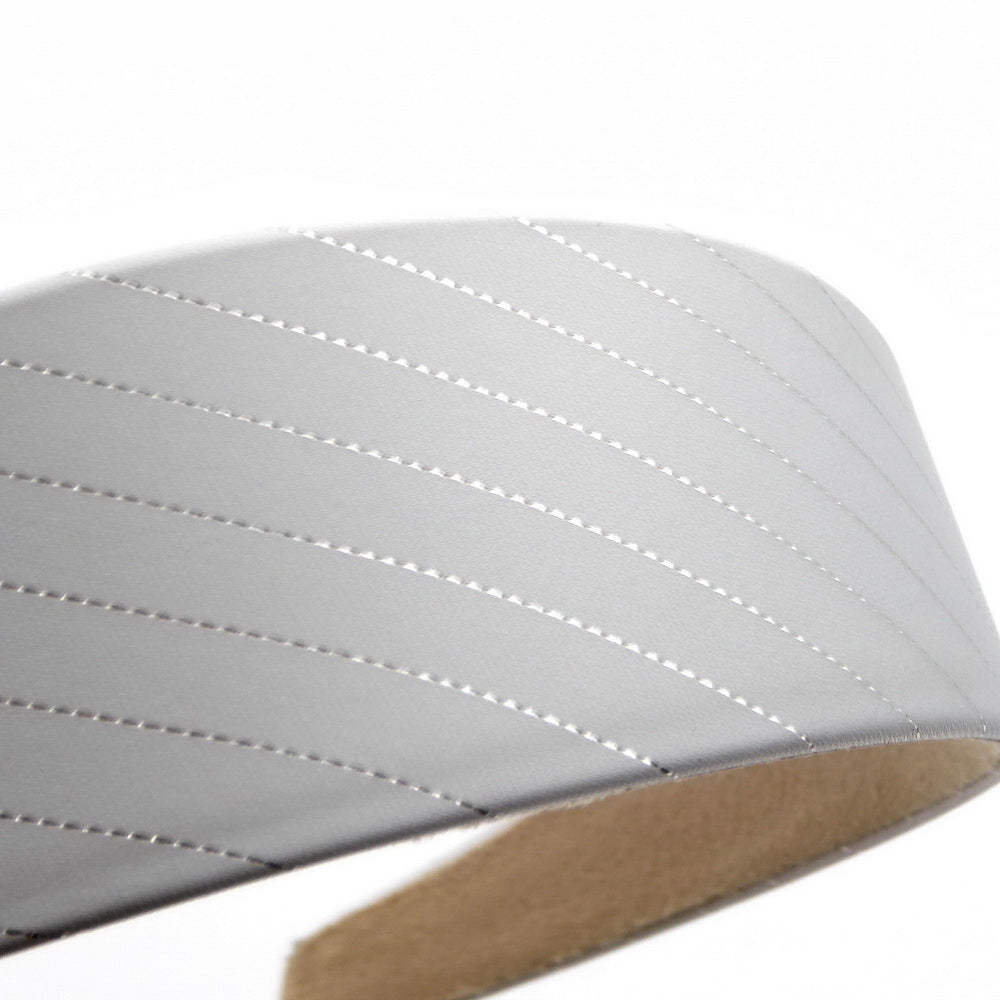 Serre-tête 4cm satin rayure blanc