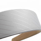 Serre-tête 4cm satin rayure blanc