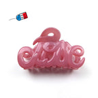 Petite pince cheveux "Love" Made in France 5.5cm, accessoire cheveux - rose
