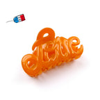 Petite pince cheveux "Love" 5.5cm, accessoire cheveux Fabrication française orange vif