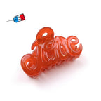 Petite pince cheveux "Love" 5.5cm, accessoire cheveux Fabrication française corail