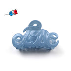 Petite pince cheveux "Love" Made in France 5.5cm en acétate de celluloïd - bleu moyen