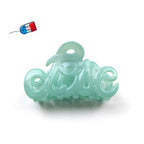 Petite pince cheveux "Love" Made in France 5.5cm en acétate de celluloïd vert eau