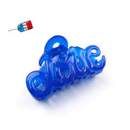 Petite pince cheveux "Love" Made in France 5.5cm, accessoire cheveux Fabrication française bleu 
