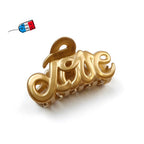 Petite pince cheveux "Love" 5.5cm en acétate de celluloïd Fabrication française - doré