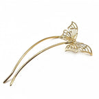 Pic à cheveux métal papillon 12 cm doré