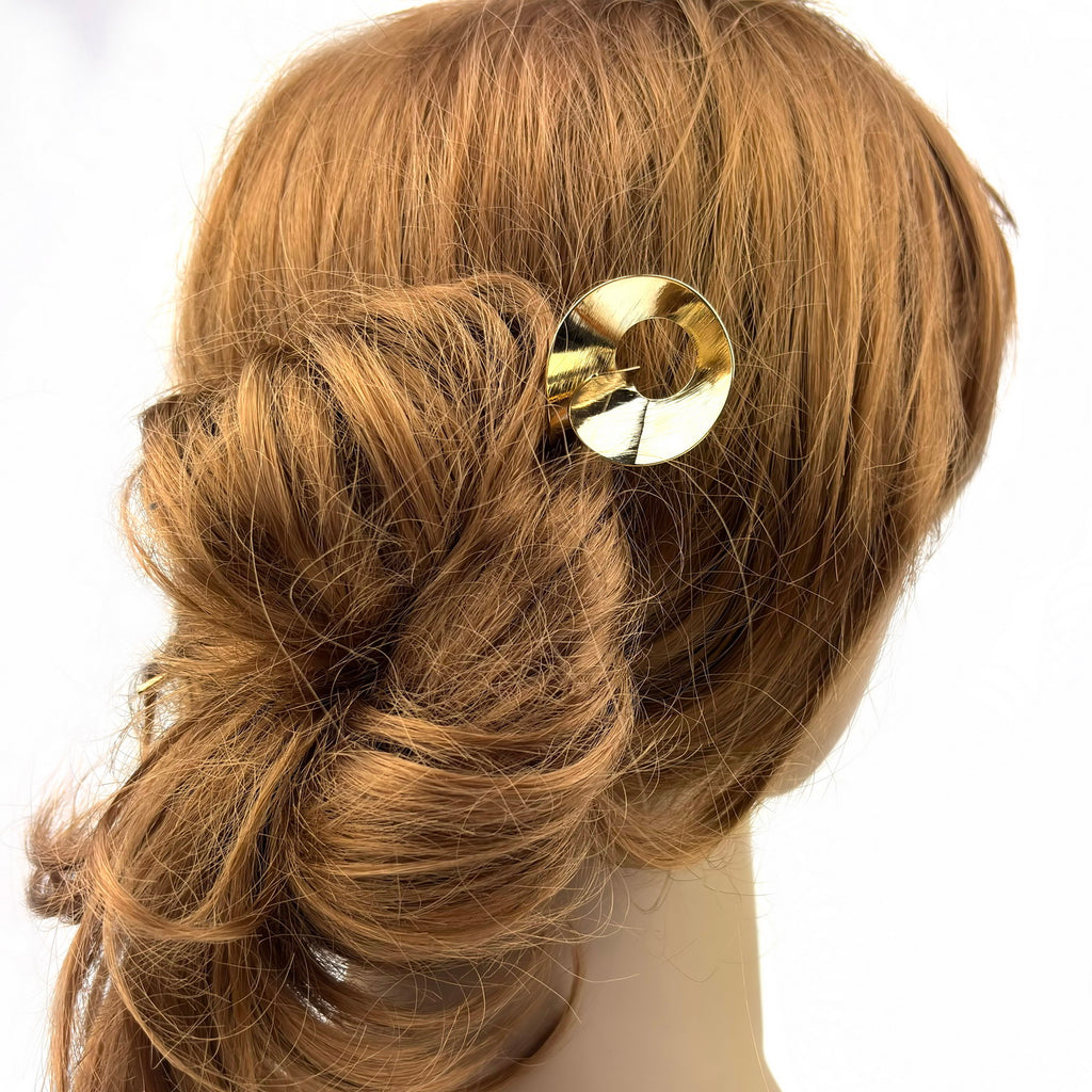 Pic à chignon design doré 15cm 