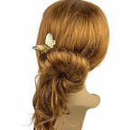 Pic à chignon double papillon filigrane Doré 