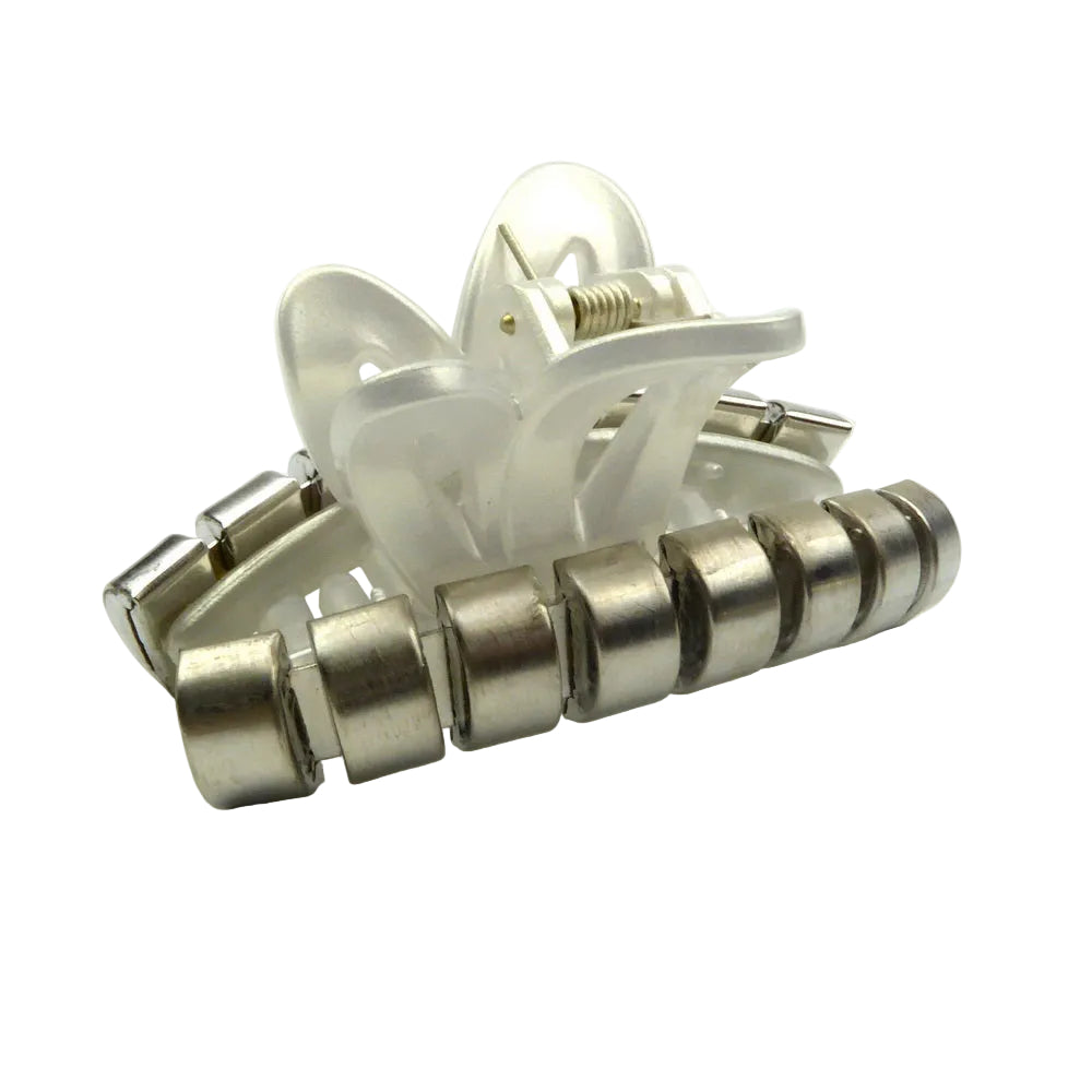 Pince à cheveux crabe 8 cm argent