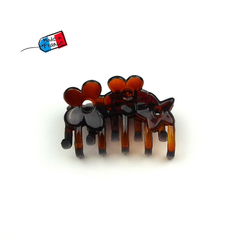 Pince cheveux motif fleur 6cm, made in France, accessoire cheveux, demi-blond