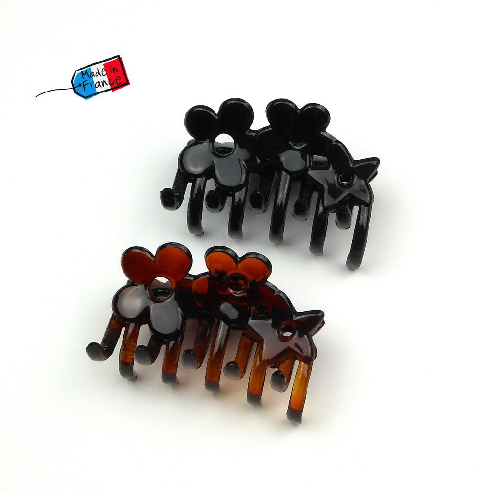 Pince cheveux motif fleur 6cm, made in France, accessoire cheveux