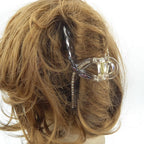 Pince cheveux transparente perles et strass 11cm