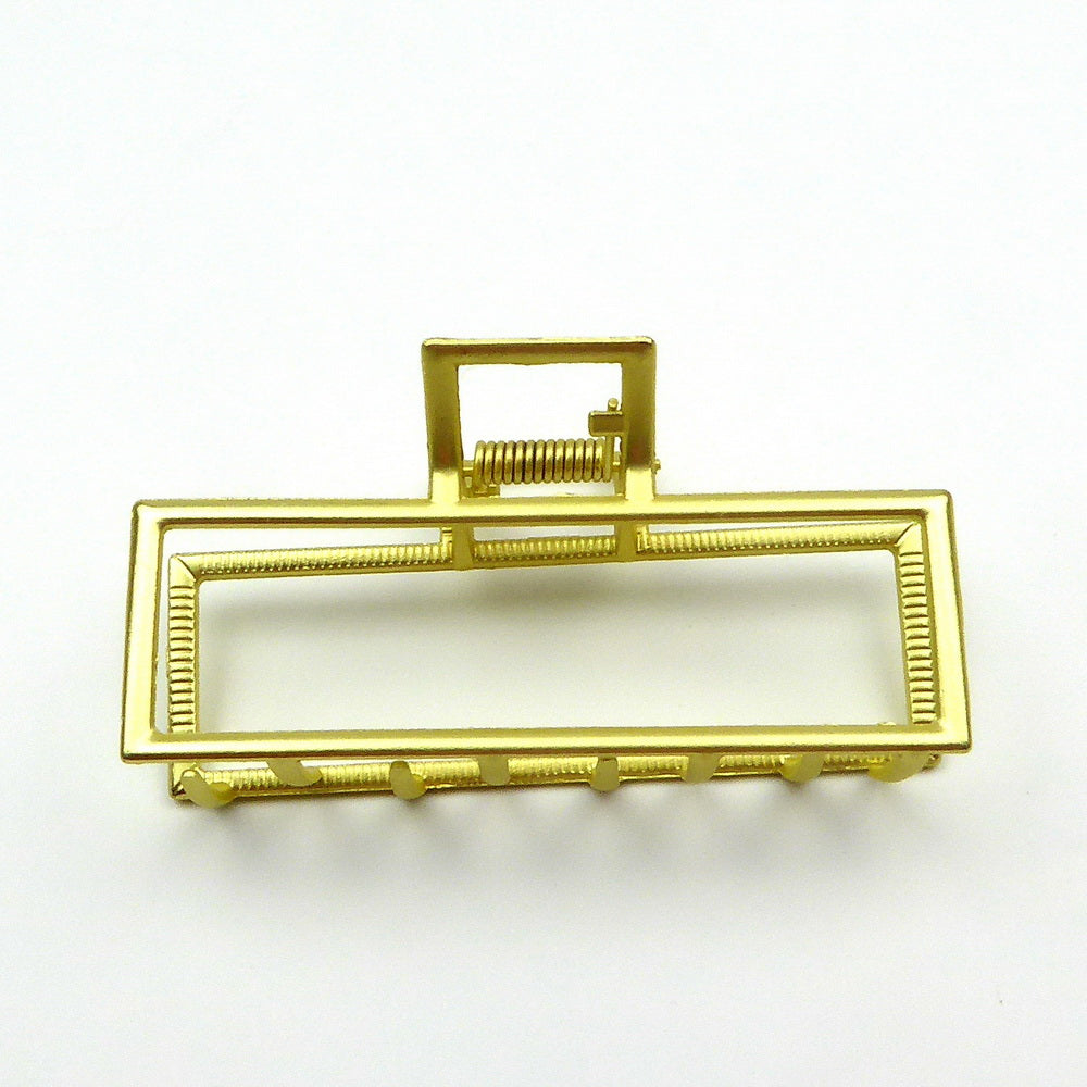 Pince crabe en métal mat doré 9 cm