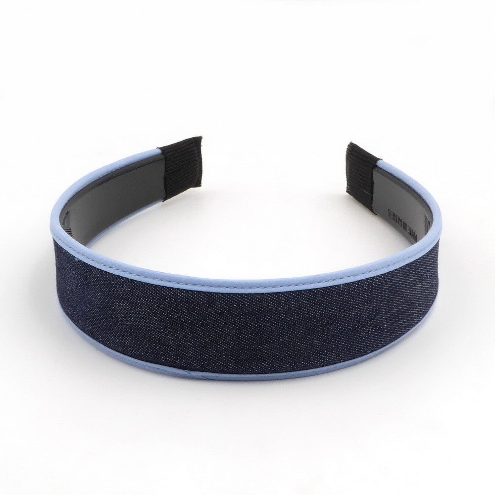 Serre-tête denim avec liseret bleu