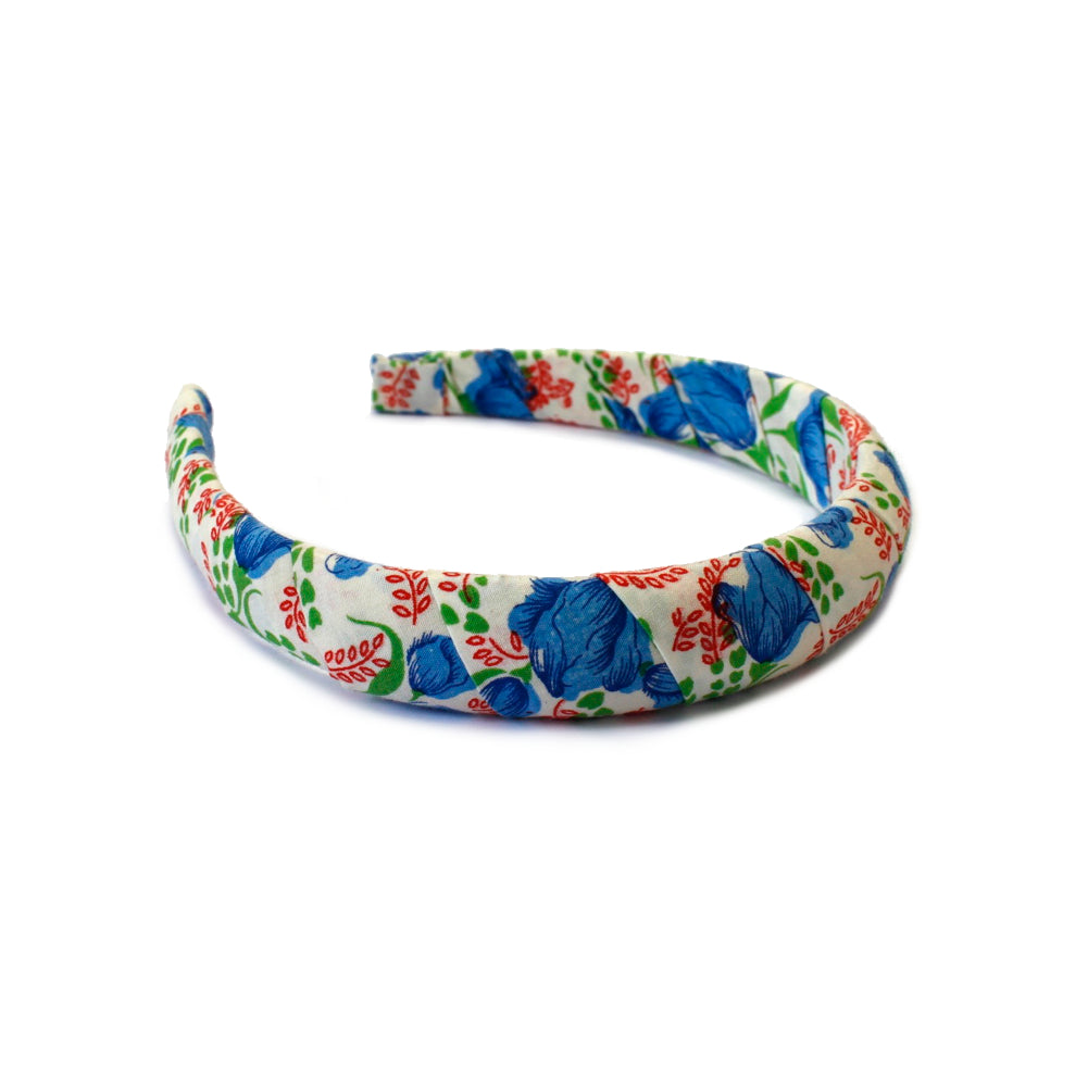 Serre-tête fleur 2.5cm bleu