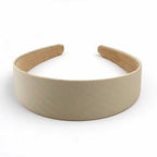Serre-tête largeur 4cm satin rayure beige