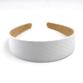 Serre-tête largeur 4cm satin rayure blanc