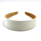 Serre-tête largeur 4cm satin rayure ivoire