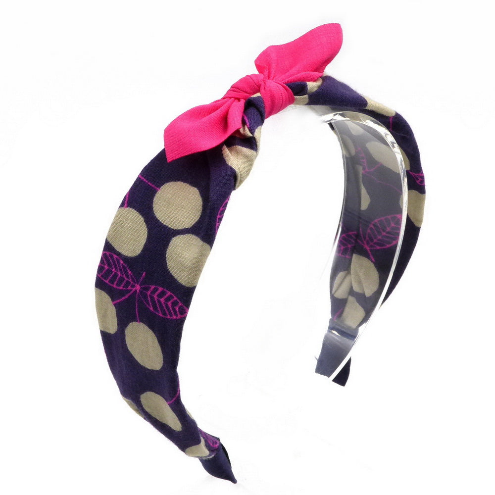 Serre-tête noeud motif pois 