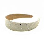 Serre-tête satin lamé brillant ivoire