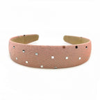 Serre-tête satin lamé brillant rose