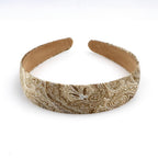 Serre-tête satin cachemire beige 3cm