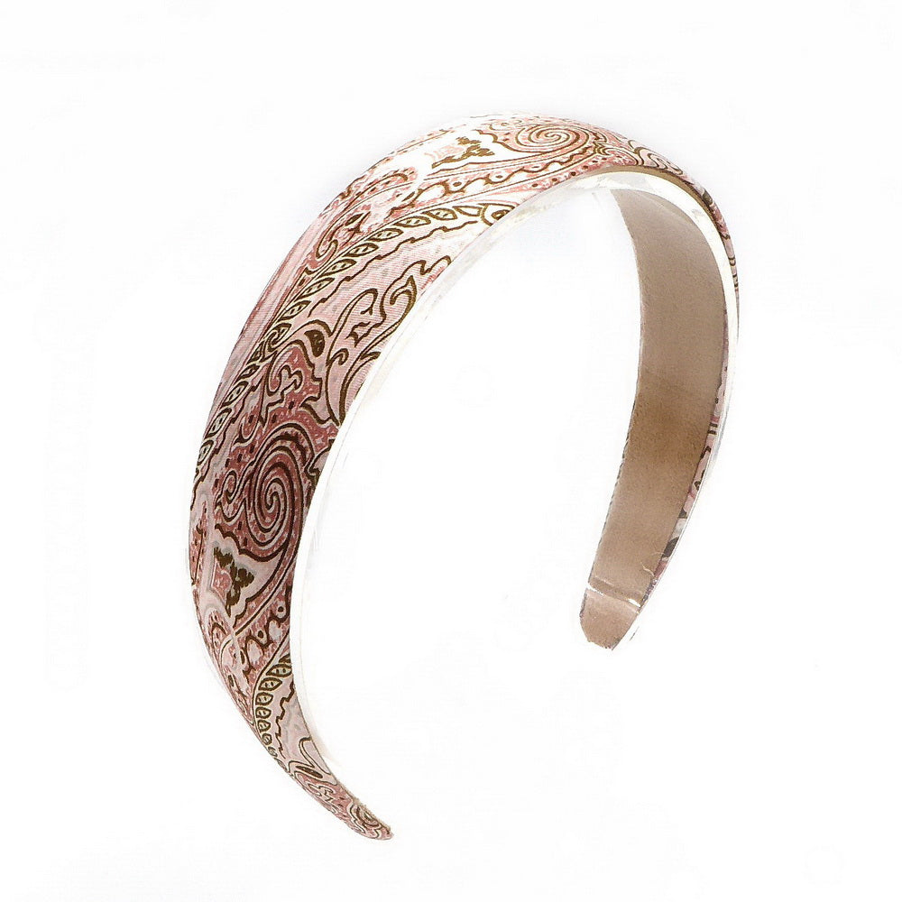 Serre-tête satin cachemire rose
