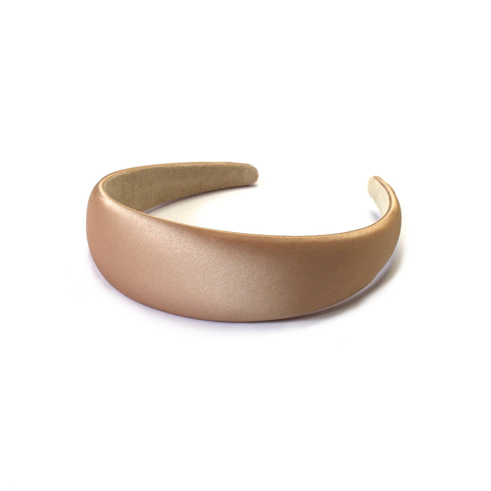 Serre-tête satin largeur 4cm beige