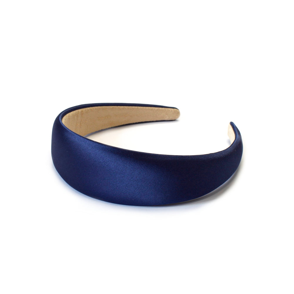 Serre-tête satin largeur 4cm marine