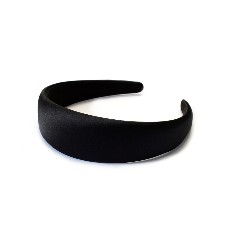 Serre-tête satin largeur 4cm noir