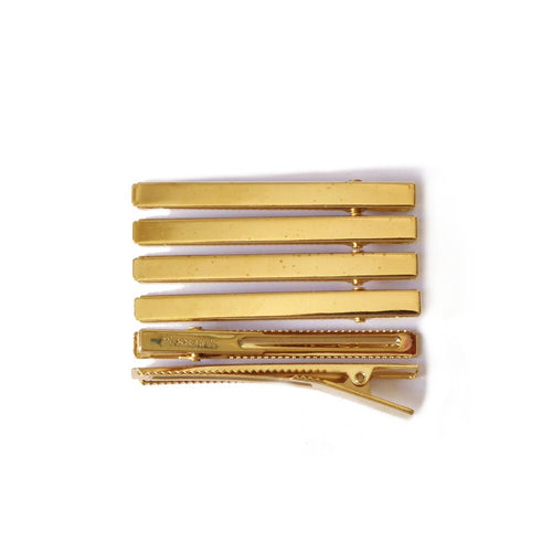10 Pinces cheveux crocodile plat en métal 6cmx0.5cm