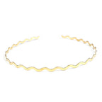 Serre-tête fin en métal ondulé doré, accessoire cheveux