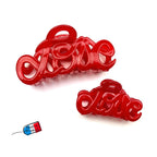 Petite pince cheveux "Love" Made in France 5.5cm, accessoire cheveux Fabrication française rouge