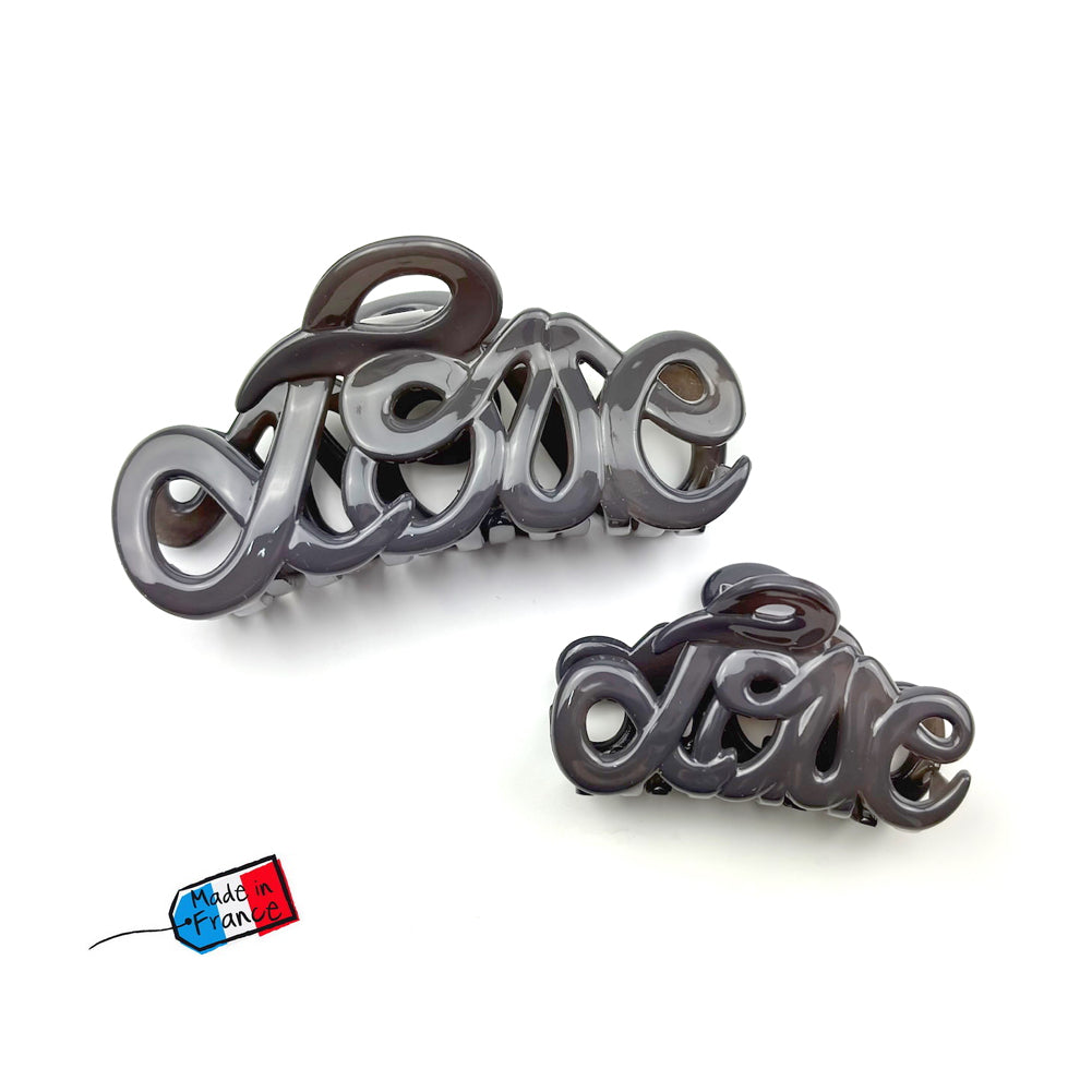 Pince cheveux "Love" en acétate de celluloïd 8.5cm, accessoire cheveux Fabrication française