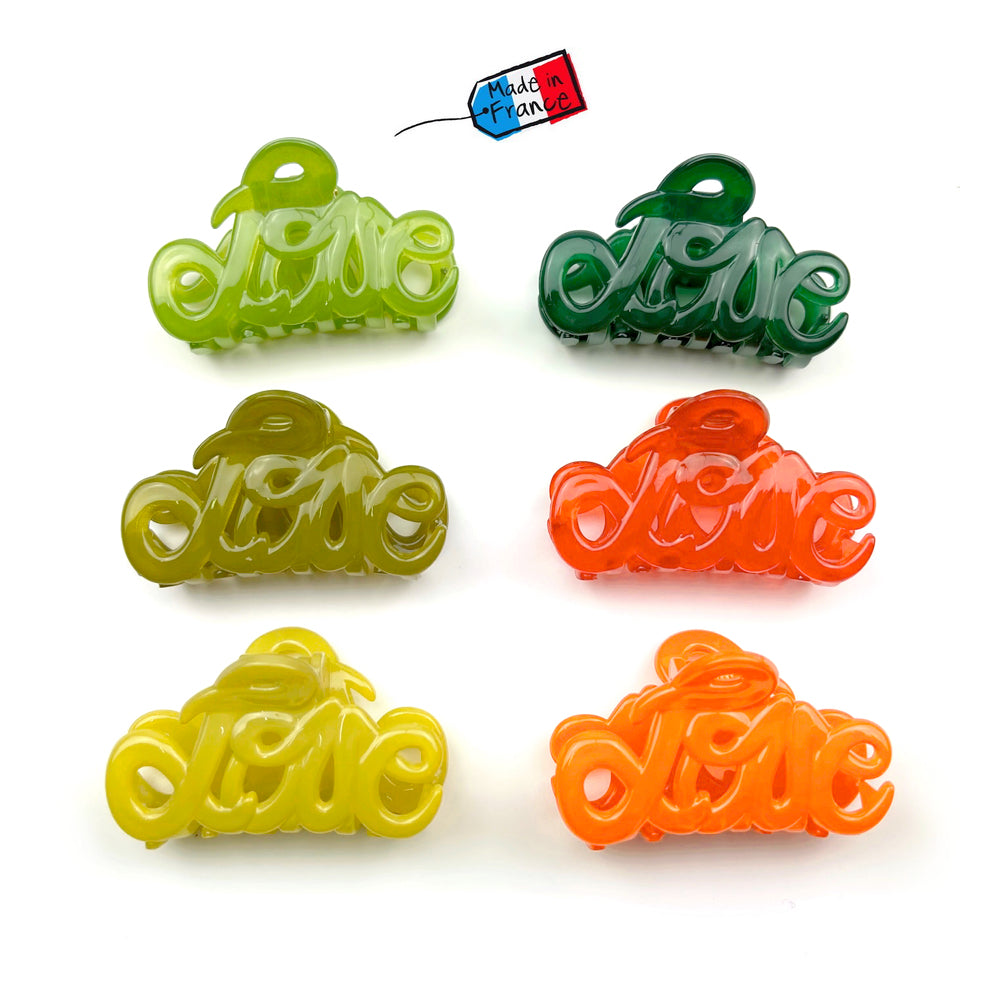 Petite pince cheveux "Love" 5.5cm, accessoire cheveux Fabrication française