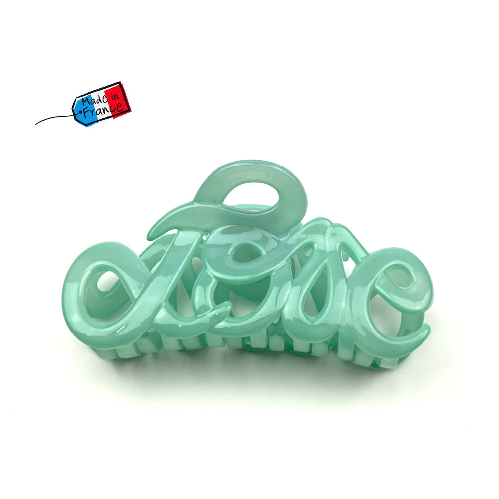 Pince cheveux "Love" Made in France 8.5cm, accessoire cheveux Fabrication française