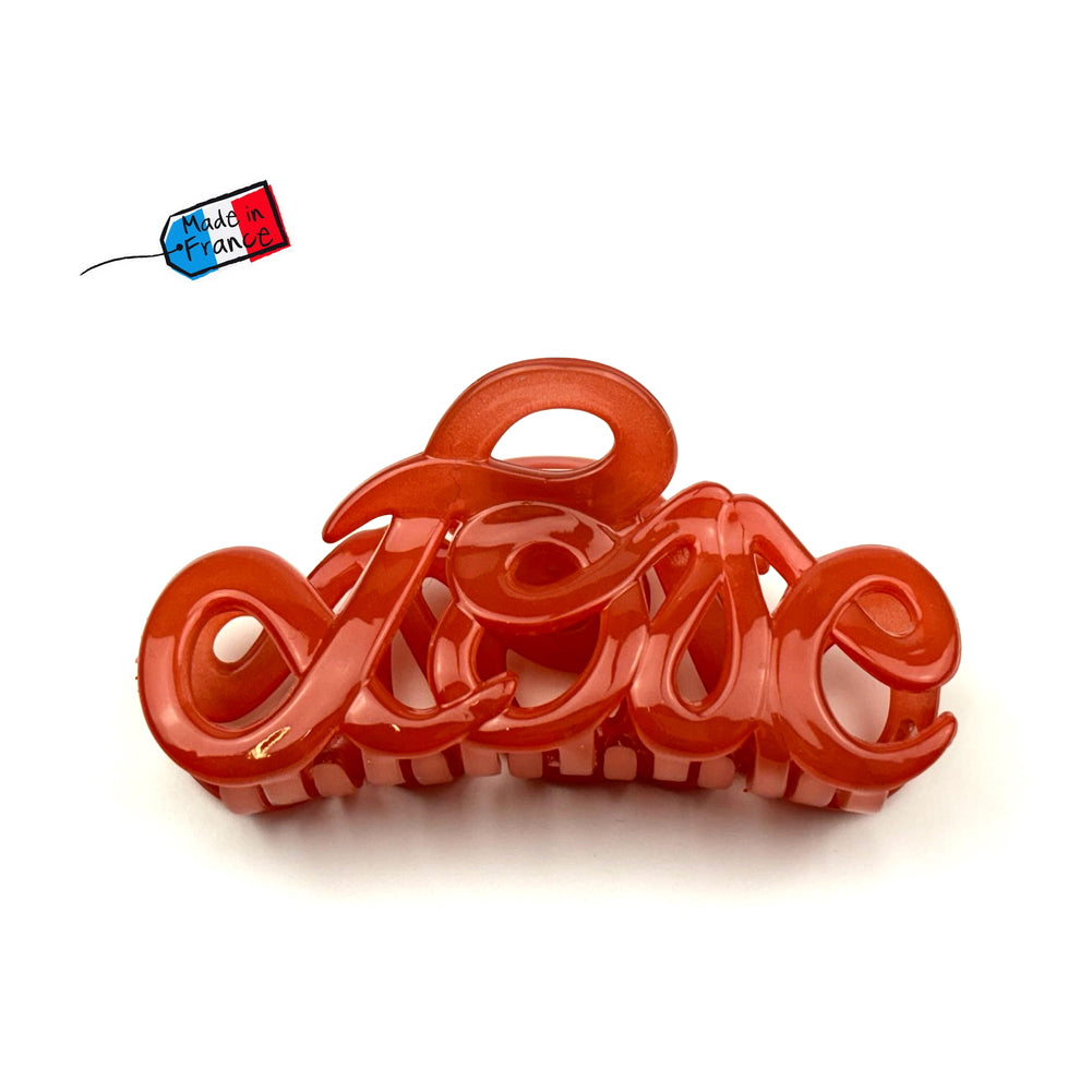Pince cheveux "Love"  en acétate de celluloïd Made in France 8.5cm - ShuShu