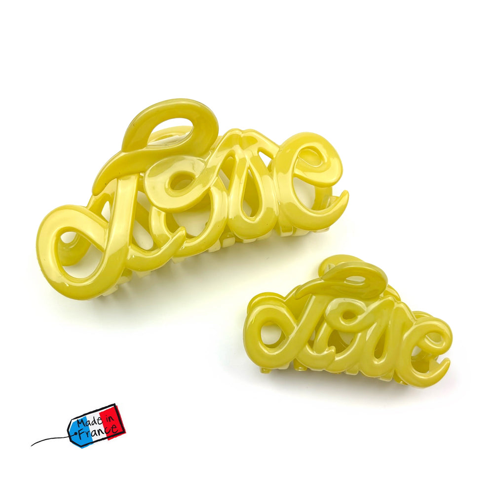 Pince cheveux "Love"  en acétate de celluloïd Made in France 8.5cm - ShuShu